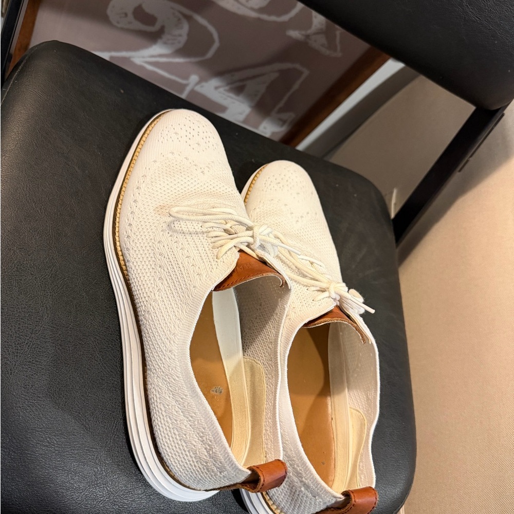 Cole Haan Men's White Knit Oxford Shoes Grand